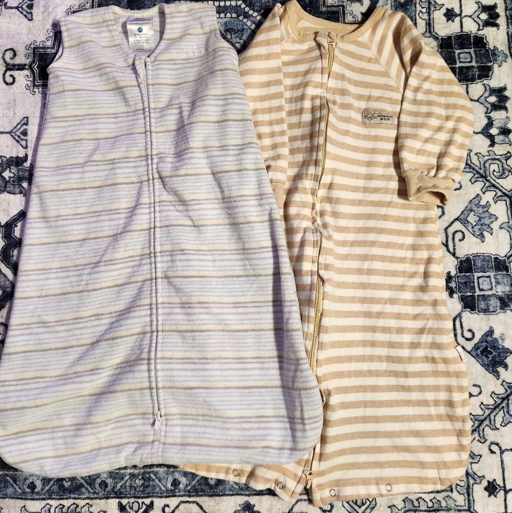 Halo Tan and White Sleep Sacks Pajamas with Zipper Closure